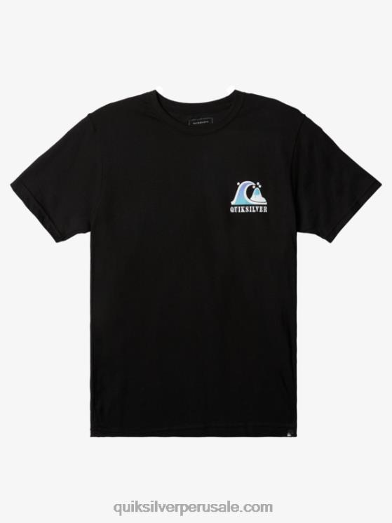 Quiksilver N8LNT1517 hombres negro camiseta de la curva del río