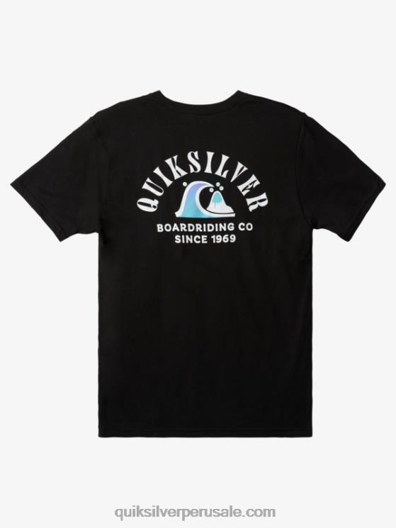 Quiksilver N8LNT1517 hombres negro camiseta de la curva del río