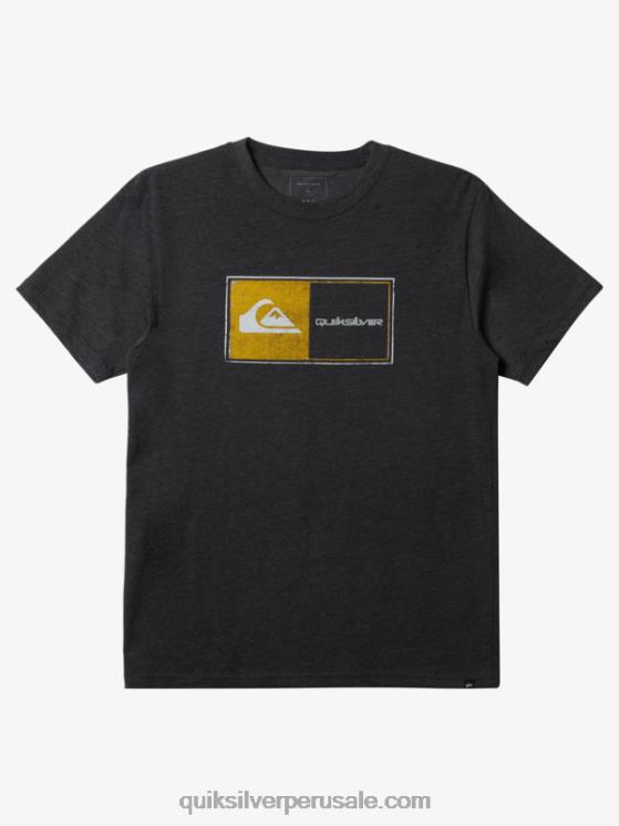 Quiksilver N8LNT159 hombres brezo de carbón camiseta de bloqueo central