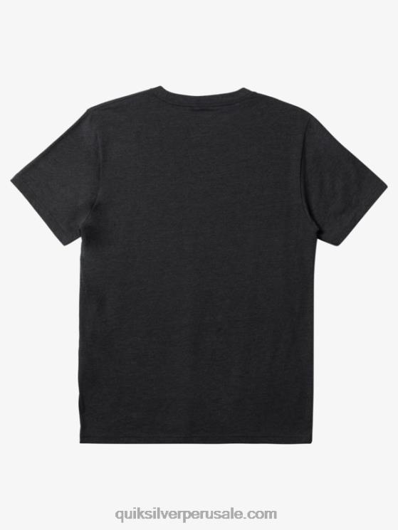 Quiksilver N8LNT159 hombres brezo de carbón camiseta de bloqueo central