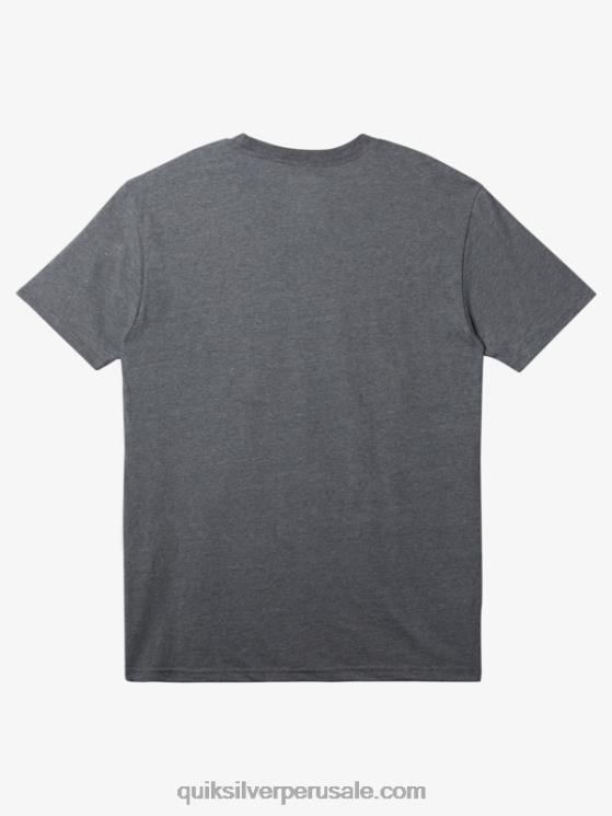 Quiksilver N8LNT160 hombres brezo gris medio camiseta de bloqueo central