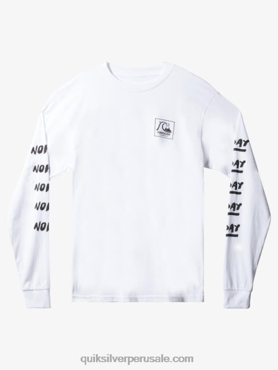 Quiksilver N8LNT1634 hombres blanco natas ahora camiseta de manga larga