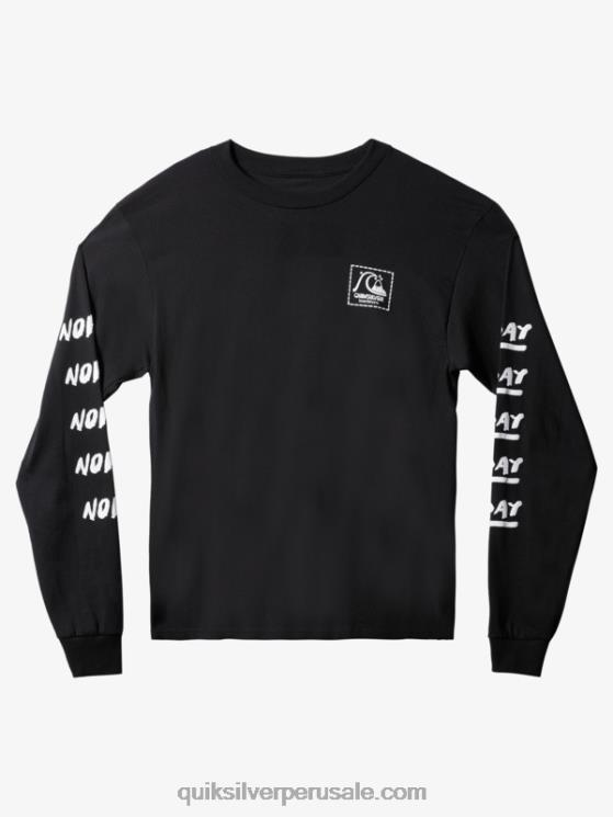 Quiksilver N8LNT1635 hombres negro natas ahora camiseta de manga larga