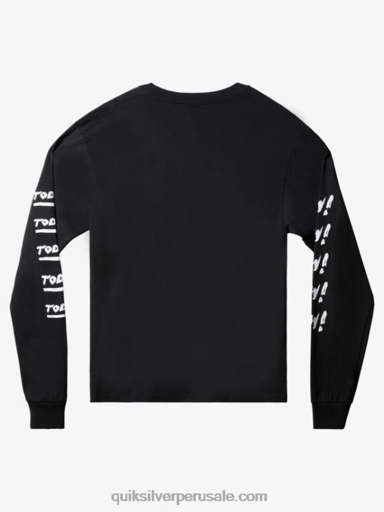 Quiksilver N8LNT1635 hombres negro natas ahora camiseta de manga larga
