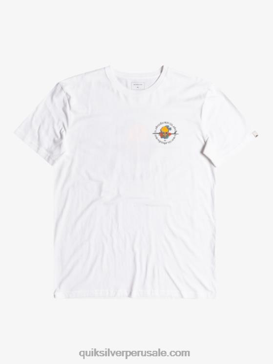 Quiksilver N8LNT1819 hombres blanco fuera de la carretera - camiseta