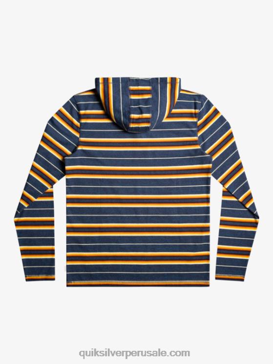 Quiksilver N8LNT1862 hombres insignia última oportunidad raya última oportunidad camiseta de manga larga con capucha