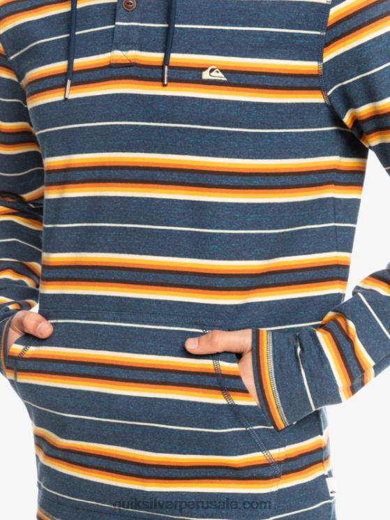Quiksilver N8LNT1862 hombres insignia última oportunidad raya última oportunidad camiseta de manga larga con capucha