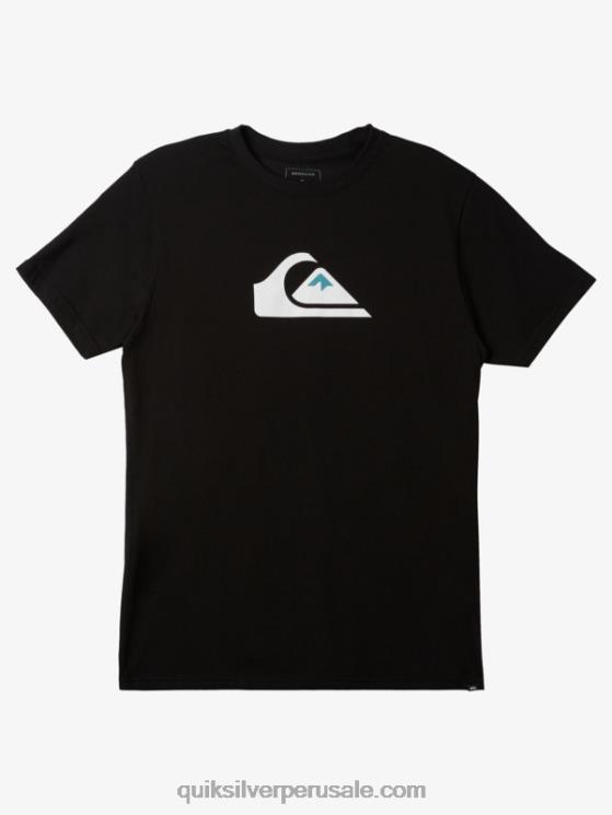 Quiksilver N8LNT189 hombres negro camiseta con logo de comp