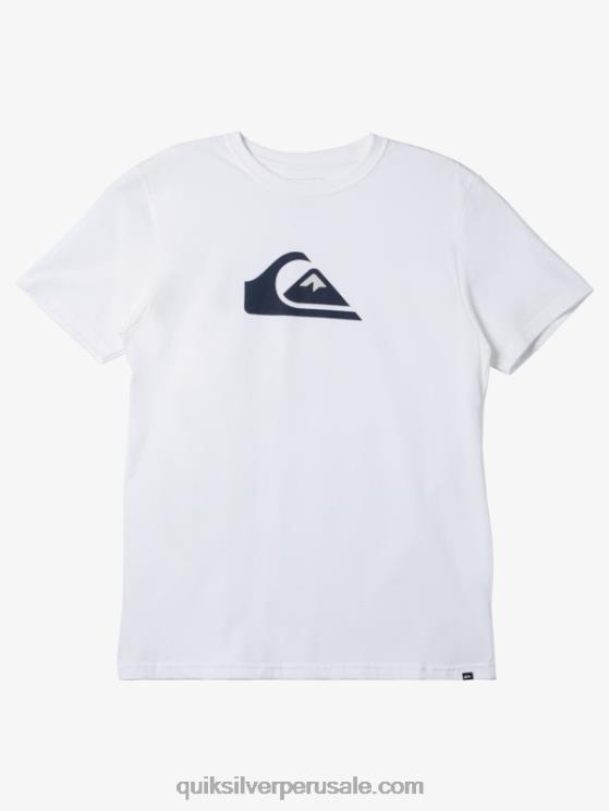 Quiksilver N8LNT190 hombres blanco camiseta con logo de comp