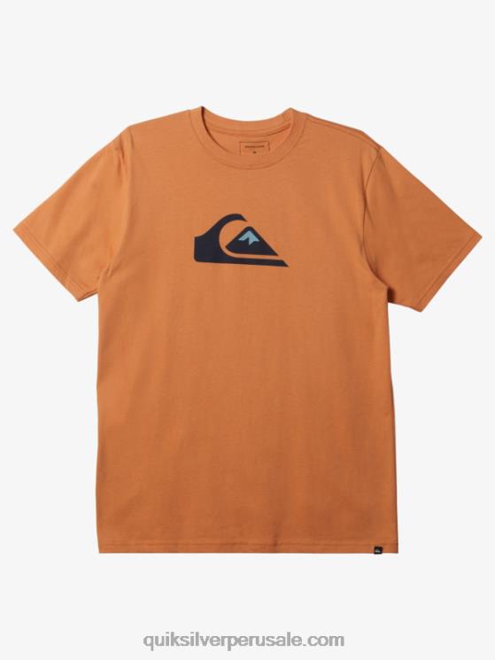 Quiksilver N8LNT194 hombres bronceado cobre camiseta con logo de comp