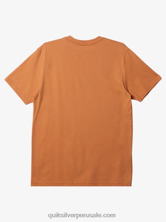 Quiksilver N8LNT194 hombres bronceado cobre camiseta con logo de comp