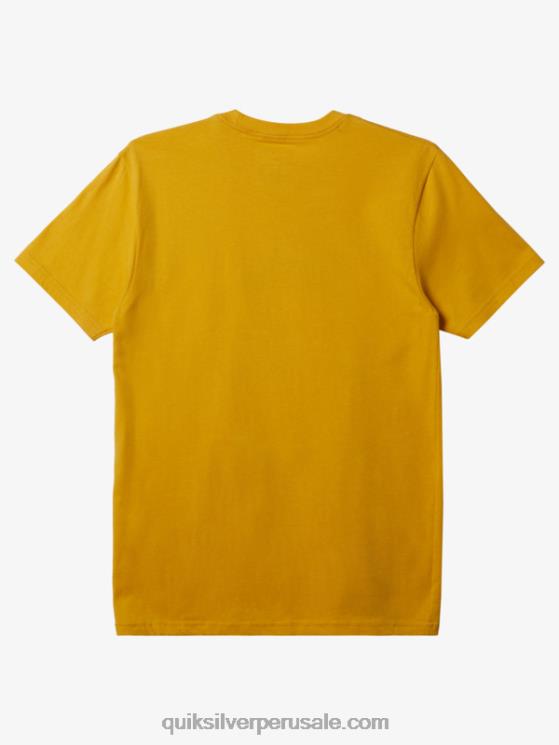 Quiksilver N8LNT195 hombres amarillo yema camiseta con logo de comp