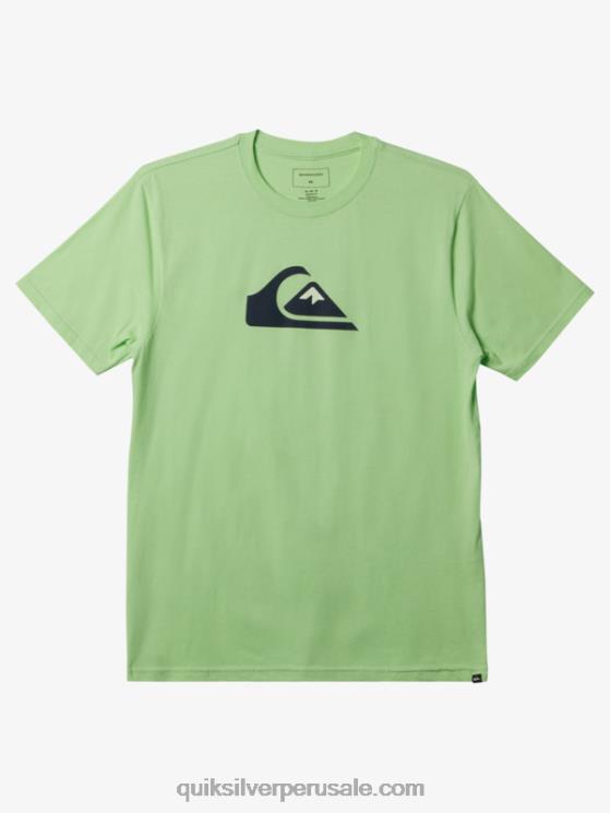 Quiksilver N8LNT196 hombres paraíso verde camiseta con logo de comp
