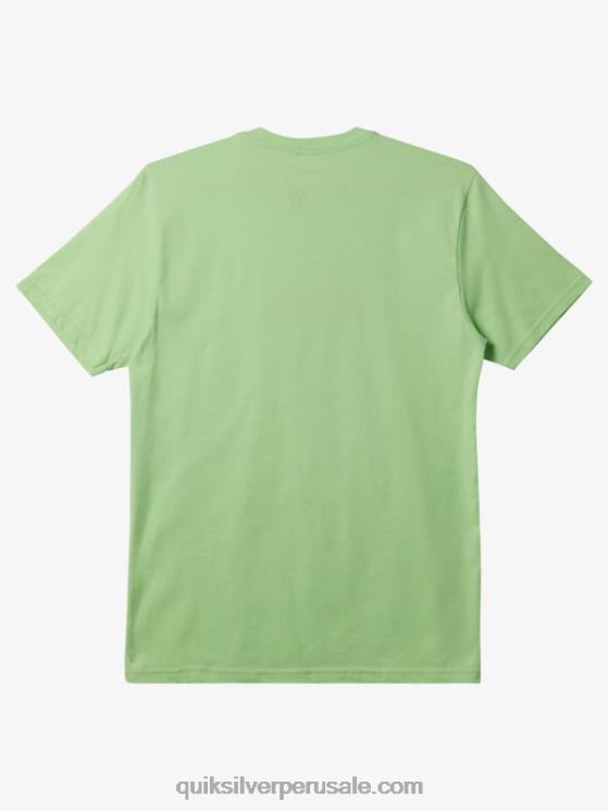 Quiksilver N8LNT196 hombres paraíso verde camiseta con logo de comp