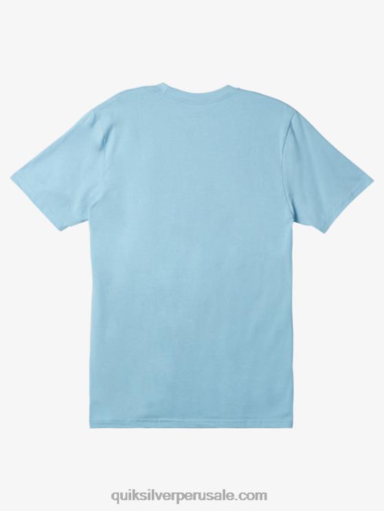 Quiksilver N8LNT197 hombres cielo azul camiseta con logo de comp
