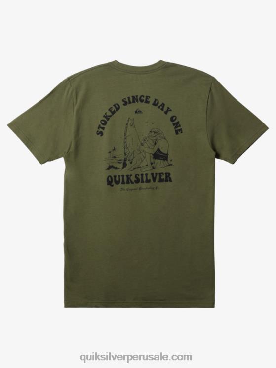 Quiksilver N8LNT231 hombres trébol de cuatro hojas emocionado desde el primer día camiseta
