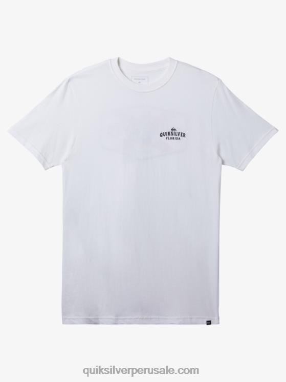 Quiksilver N8LNT234 hombres blanco camiseta de costa a costa de florida