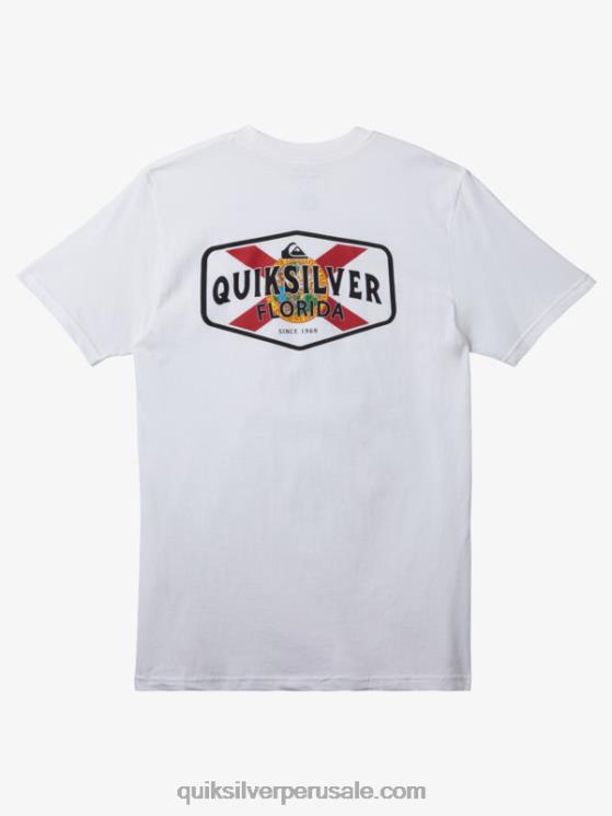 Quiksilver N8LNT234 hombres blanco camiseta de costa a costa de florida