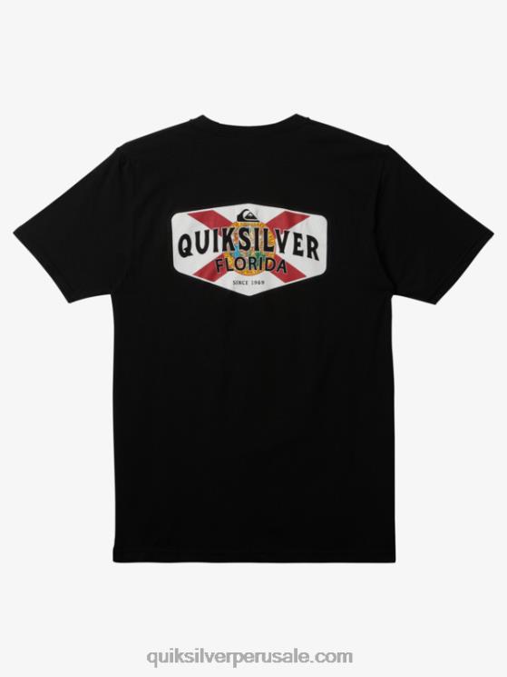 Quiksilver N8LNT235 hombres negro camiseta de costa a costa de florida