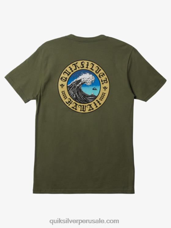 Quiksilver N8LNT277 hombres trébol de cuatro hojas hawaii muro de agua camiseta