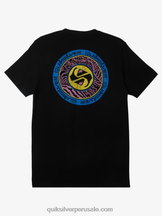 Quiksilver N8LNT308 hombres negro camiseta con el final de los círculos