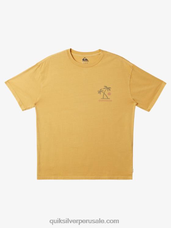 Quiksilver N8LNT390 hombres amarillo yema camiseta rituales del atardecer
