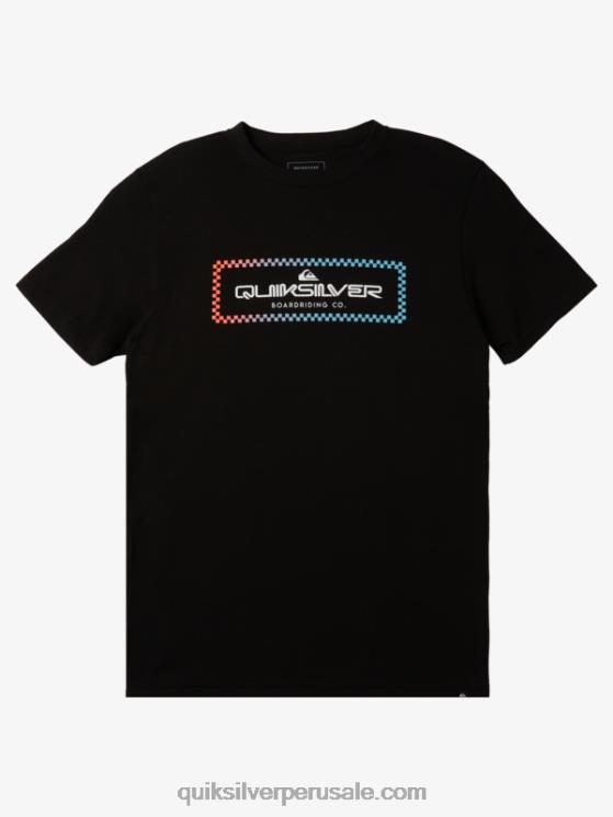 Quiksilver N8LNT506 hombres negro camiseta a cuadros lluvia