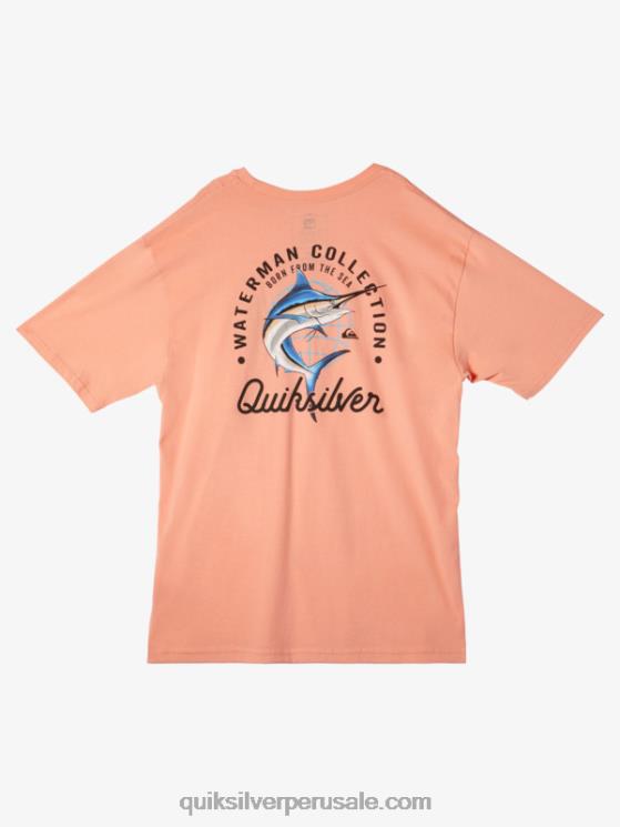 Quiksilver N8LNT52 hombres rosa durazno camiseta waterman belleza en el mar
