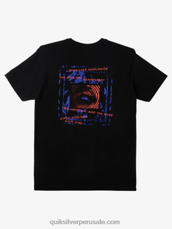 Quiksilver N8LNT597 hombres negro camiseta internacional de la fuerza mundial