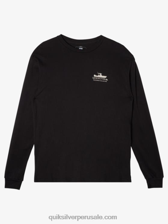 Quiksilver N8LNT62 hombres negro viaje de energía waterman camiseta de manga larga