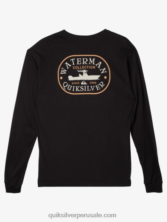 Quiksilver N8LNT62 hombres negro viaje de energía waterman camiseta de manga larga