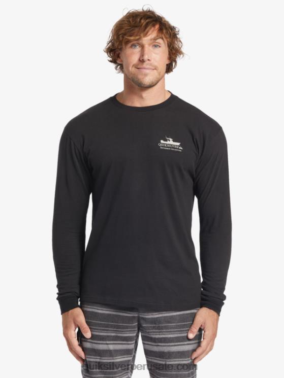 Quiksilver N8LNT62 hombres negro viaje de energía waterman camiseta de manga larga