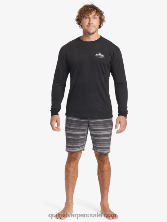 Quiksilver N8LNT62 hombres negro viaje de energía waterman camiseta de manga larga