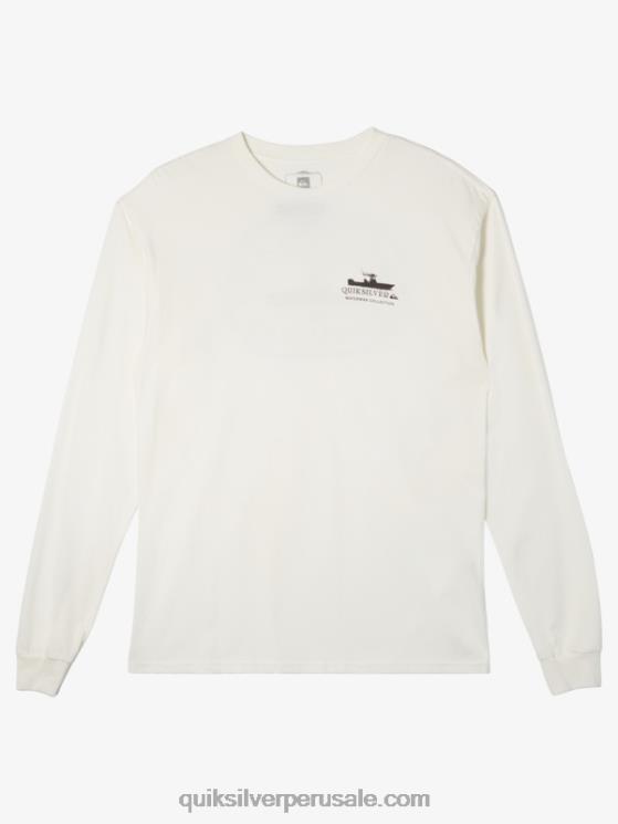 Quiksilver N8LNT63 hombres Blanco como la nieve viaje de energía waterman camiseta de manga larga