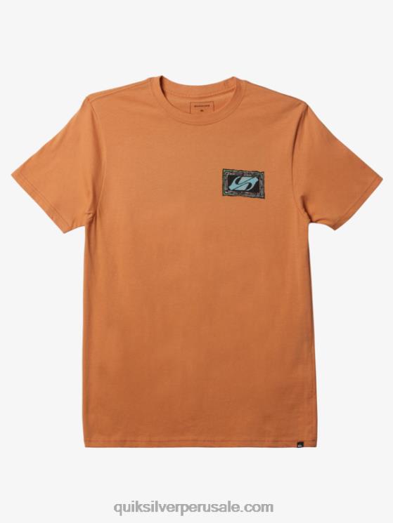 Quiksilver N8LNT718 hombres bronceado cobre camiseta con eco de ritmo
