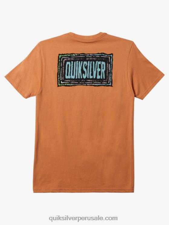 Quiksilver N8LNT718 hombres bronceado cobre camiseta con eco de ritmo