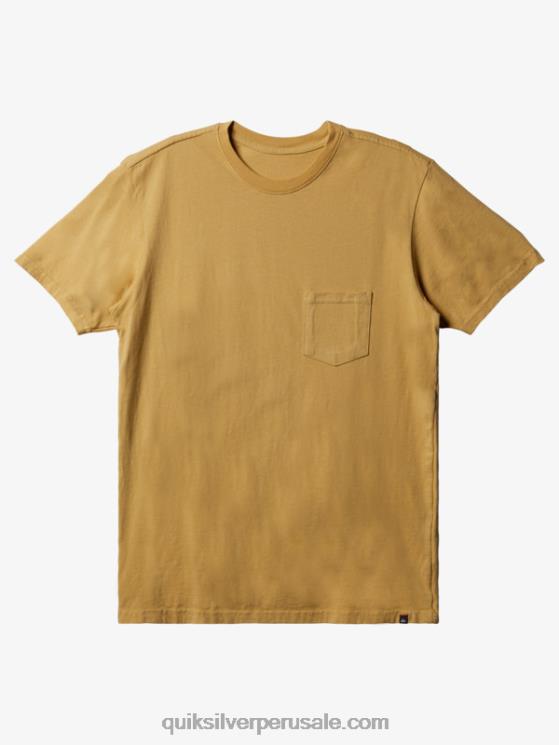 Quiksilver N8LNT895 hombres ocre camiseta con bolsillo diario
