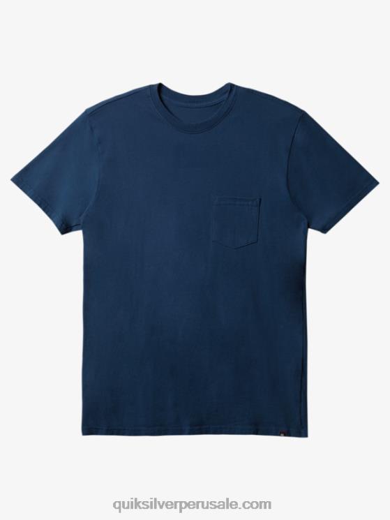 Quiksilver N8LNT898 hombres azul marino medianoche camiseta con bolsillo diario