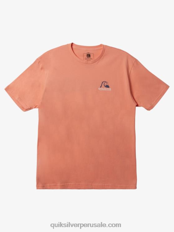 Quiksilver N8LNT948 hombres rosa durazno camiseta de waterman get jiggy