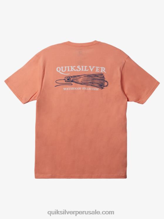 Quiksilver N8LNT948 hombres rosa durazno camiseta de waterman get jiggy