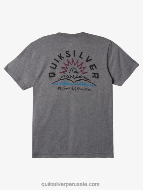 Quiksilver N8LNT969 hombres brezo gris medio camiseta mod cuentos de agua