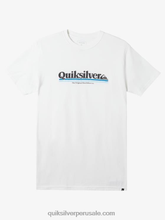 Quiksilver N8LNT978 hombres blanco camiseta entre lineas