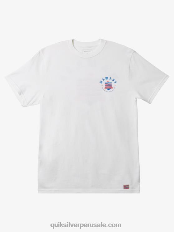 Quiksilver N8LNT997 hombres blanco camiseta de la realeza de hawaii