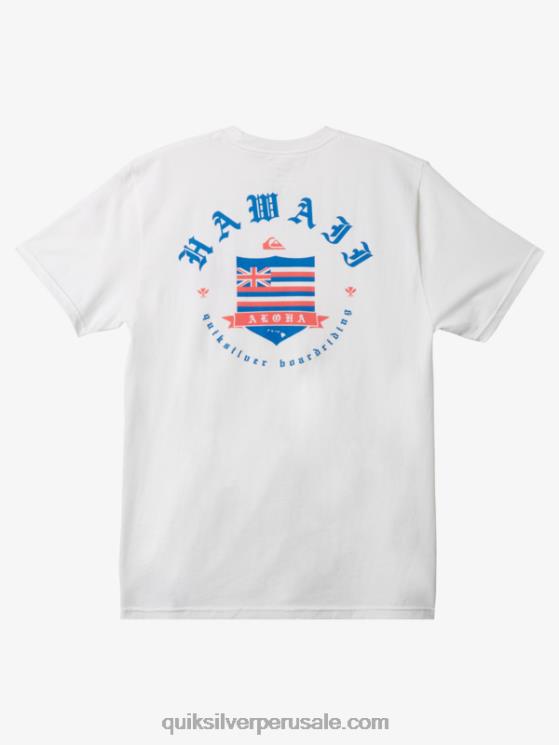 Quiksilver N8LNT997 hombres blanco camiseta de la realeza de hawaii