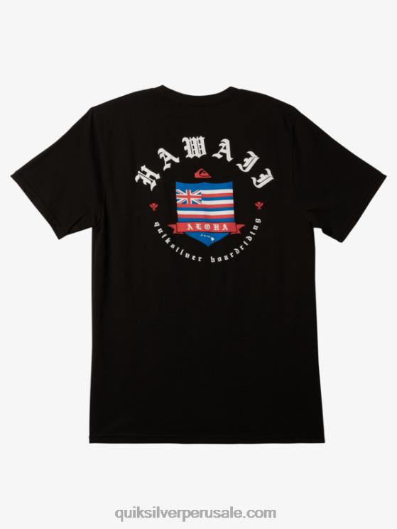Quiksilver N8LNT998 hombres negro camiseta de la realeza de hawaii