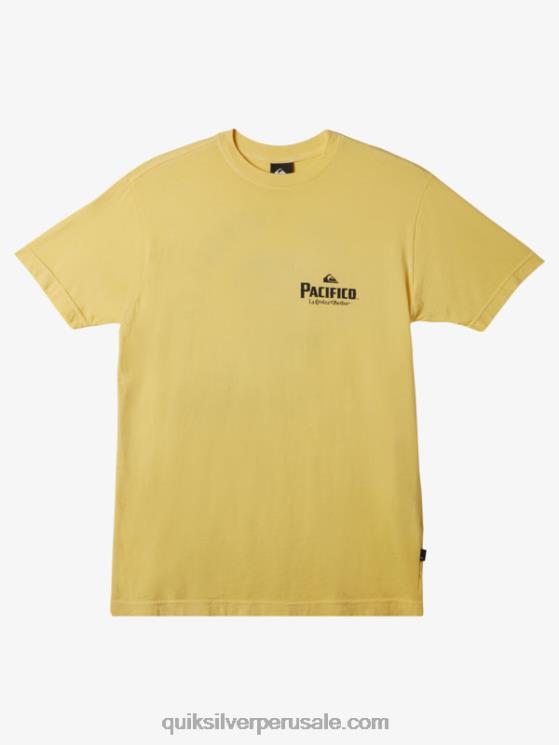 Quiksilver x Pacifico N8LNT12 hombres oro no luches contra la camiseta de la espuma