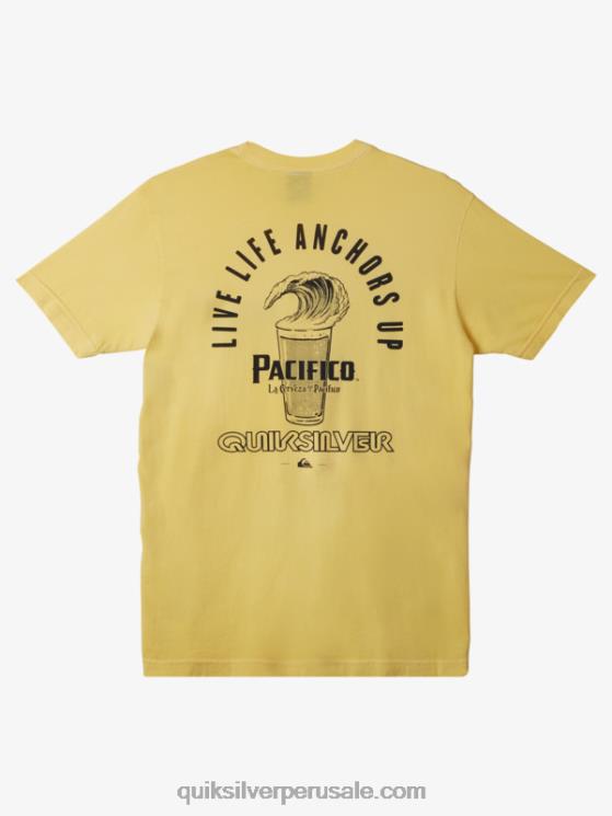 Quiksilver x Pacifico N8LNT12 hombres oro no luches contra la camiseta de la espuma