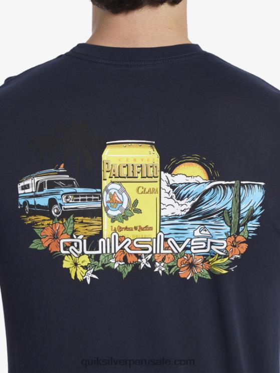 Quiksilver x Pacifico N8LNT1 hombres chaqueta azul marino camiseta de encierro