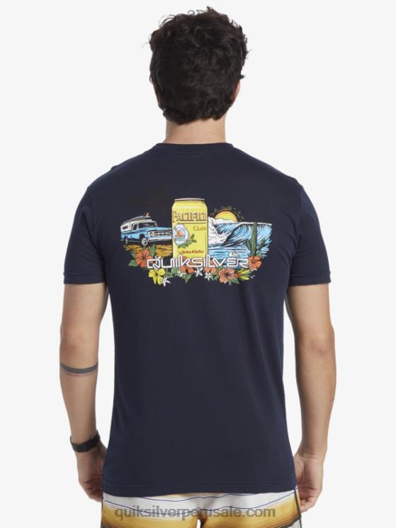 Quiksilver x Pacifico N8LNT1 hombres chaqueta azul marino camiseta de encierro