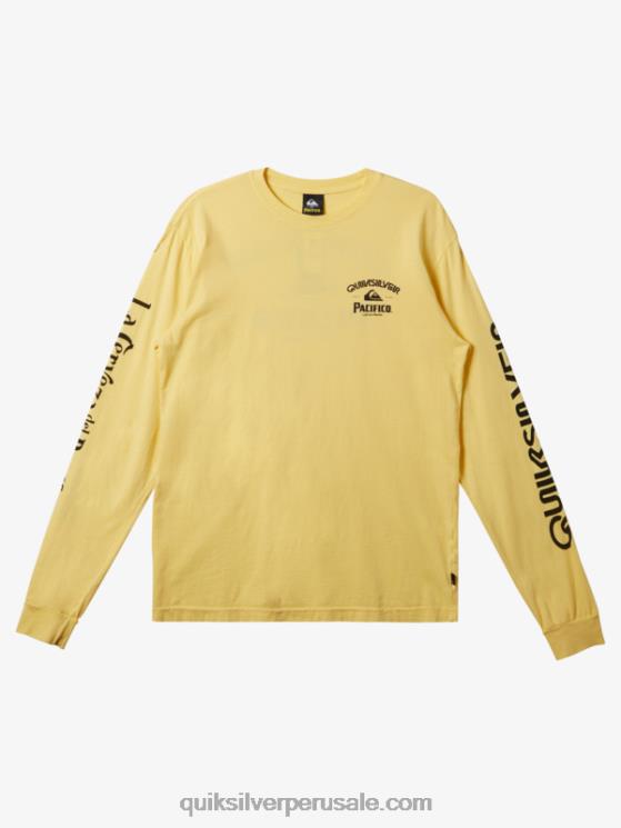 Quiksilver x Pacifico N8LNT5 hombres oro camiseta de manga larga tirador directo